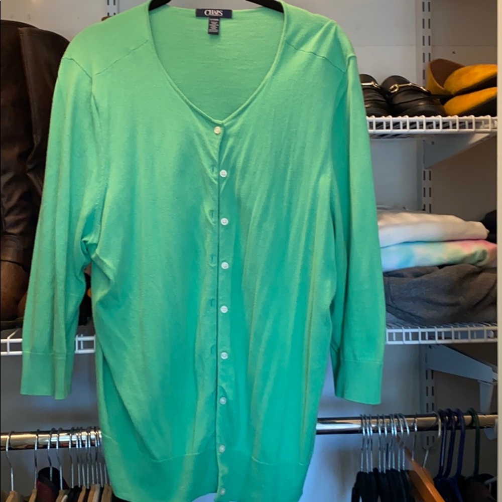 Green cardigan